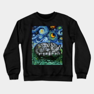 Sleepy Gray Tabby Night Crewneck Sweatshirt